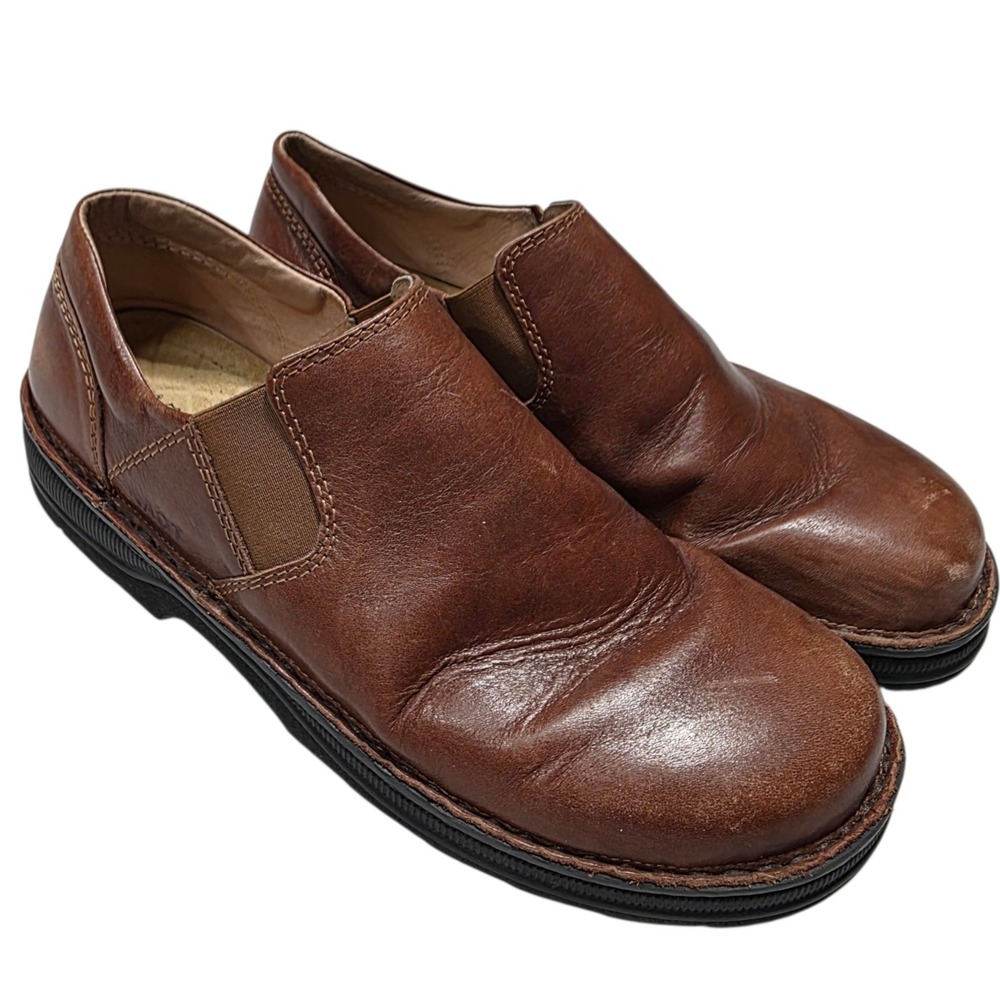 Naot Director Men's 13 Brown Leather Slip On Loafers Comfort Shoes